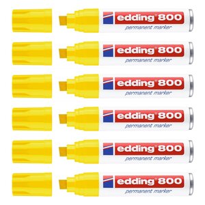 Marqueur Permanent 800 Corps Alu Jaune Pointe Biseautée 4-12 mm x 6 EDDING