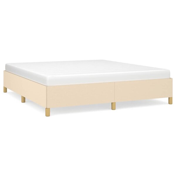vidaXL Cadre de lit sans matelas crème 160x200 cm tissu