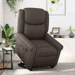 vidaXL Fauteuil de massage inclinable marron brillant similicuir