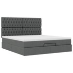 VidaXL Cadre de lit ottoman avec matelas gris foncé 180x200 cm tissu