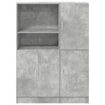 vidaXL Ensemble d'armoires de cuisine 2 Pièces gris béton bois ingénierie