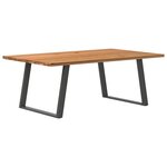 vidaXL Table à manger marron clair bois de chêne massif rectangulaire