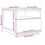 vidaXL Table basse avec lumières LED chêne artisanal 50x49x40 cm