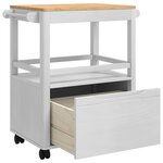 vidaXL Chariot de cuisine FLORO Blanc 72 5 x 45 x 80 cm