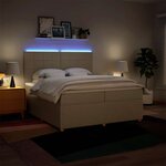 vidaXL Sommier à lattes de lit avec matelas Crème 200x200 cm Tissu