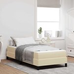 vidaXL Lit à ressorts avec matelas Crème 90 x 200 cm tissu