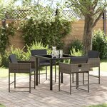 vidaXL Ensemble de salle à manger pour jardin 5 Pièces Gris Poly rotin