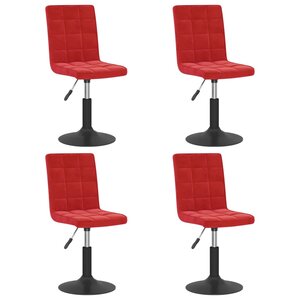 vidaXL Chaises à manger pivotantes lot de 4 rouge bordeaux velours