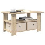 vidaXL Table basse Chêne Sonoma 77 x 55 x 42 cm Bois d'ingénierie