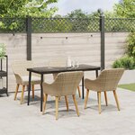 vidaXL Ensemble de salle à manger jardin 5 pièces en rattan poly beige