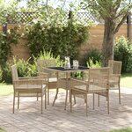 vidaXL Ensemble de Salle à Manger de Jardin 5 Pièces Beige Poly Rattan