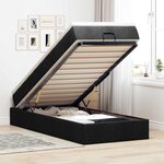 vidaXL Cadre de lit ottoman avec matelas noir 90x190 cm tissu