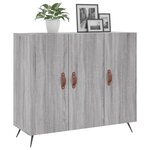 vidaXL Buffet sonoma gris 90x34x80 cm bois d'ingénierie