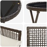 vidaXL Ensemble bistro de jardin 3 Pièces Marron Poly rotin