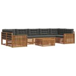 vidaXL Ensemble de canapés d'extérieur 8 pc Naturel et Anthracite