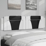 vidaXL Coussin de tête de lit noir et blanc 200 cm similicuir