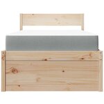 vidaXL Lit avec tiroirs et matelas 90x200 cm bois massif de pin