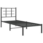 vidaXL Cadre de lit métal sans matelas avec tête de lit noir 80x200 cm