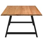 vidaXL Table à manger et bord naturel bois massif chêne rectangulaire