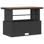 vidaXL Ensemble de salle à manger de jardin 4 pièces avec coussins noirs en poly rotin et acacia