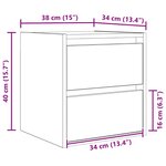 vidaXL Tables de chevet murales 2 Pièces blanc 38x34x40 cm