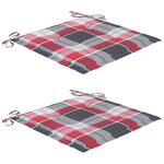 vidaXL Chaises de jardin avec coussins lot de 2 Teck solide et acier