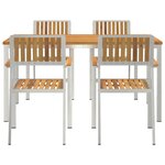Ensemble repas jardin vidaXL 5 pièces en bois d'acacia massif