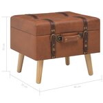 vidaXL Tabouret de rangement 40 cm marron pâle similicuir