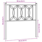 vidaXL Tête de lit métal blanc 90 cm