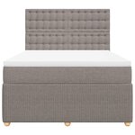 vidaXL Sommier à lattes de lit avec matelas Taupe 140x190 cm Tissu