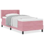 vidaXL Lit à ressort avec matelas Rose 90x200 cm Velours