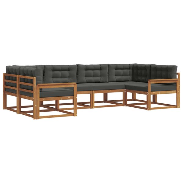 vidaXL Ensemble de canapés d'extérieur 6 pc Naturel et Anthracite