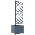 vidaXL Jardinière de jardin avec treillis gris 40x40x143 cm