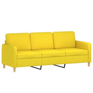 vidaXL Canapé à 3 places Jaune clair 180 cm Tissu
