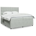 vidaXL Sommier à lattes de lit et matelas Gris clair 200x200cm Velours