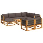 vidaXL Salon de jardin avec coussins 10 Pièces bois d'acacia solide