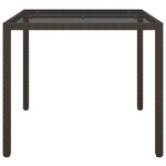 vidaXL Table de salle à manger Marron 90x90x75 cm Poly Rotin
