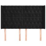 vidaXL Tête de lit avec oreilles Noir 163x16x118/128 cm Velours