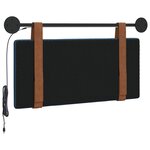 vidaXL Tête de lit suspendue Avec lumière LED Bleu PU antique