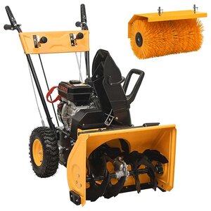 vidaXL Souffleuse à neige et balayeuse à essence 2 en 1 6 5 CH