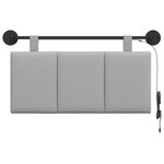 vidaXL Tête de lit suspendue Avec lumière LED Gris nuage Tissu