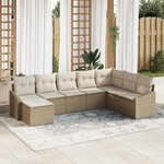 vidaXL Ensemble de salle à manger pour jardin 8 Pièces Beige et crème