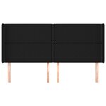 vidaXL Tête de lit avec oreilles Noir 183x16x118/128 cm Tissu