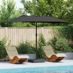 vidaXL Parasol de jardin Noir 385 x 209 x 244 cm tissu