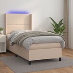 vidaXL Sommier à lattes de lit matelas LED Cappuccino 90x200cm