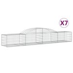 vidaXL Paniers à gabions arqués 7 Pièces 300x50x40/60 cm fer galvanisé