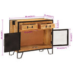 vidaXL Buffet 80x31x66 cm bois de manguier brut massif et métal