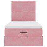 vidaXL Cadre de lit ottoman avec matelas rose 80x200 cm velours