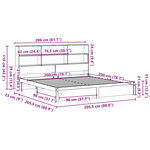 vidaXL Lit bibliothèque sans matelas 200x200 cm bois massif de pin