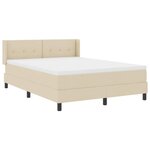 vidaXL Lit à ressorts avec tête de lit Crème 200 x 160 cm tissu